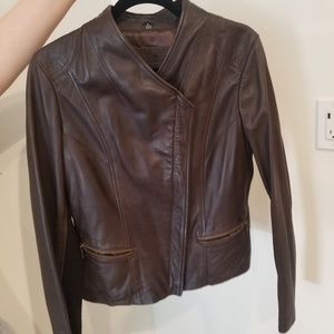 Leather jacket brown